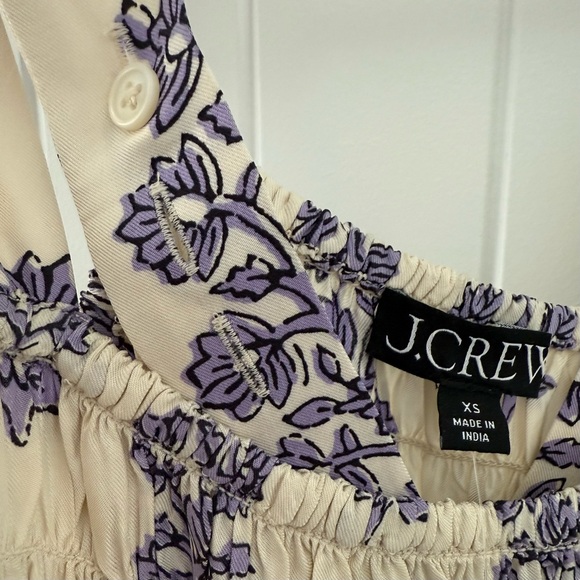 NWT J.Crew Smocked-bodice midi dress in blooming lilac block print (size xs) - Picture 8 of 10
